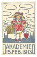 Studentenkarte - Tonhalle Zürich - Akademie 1913 tolle Litho