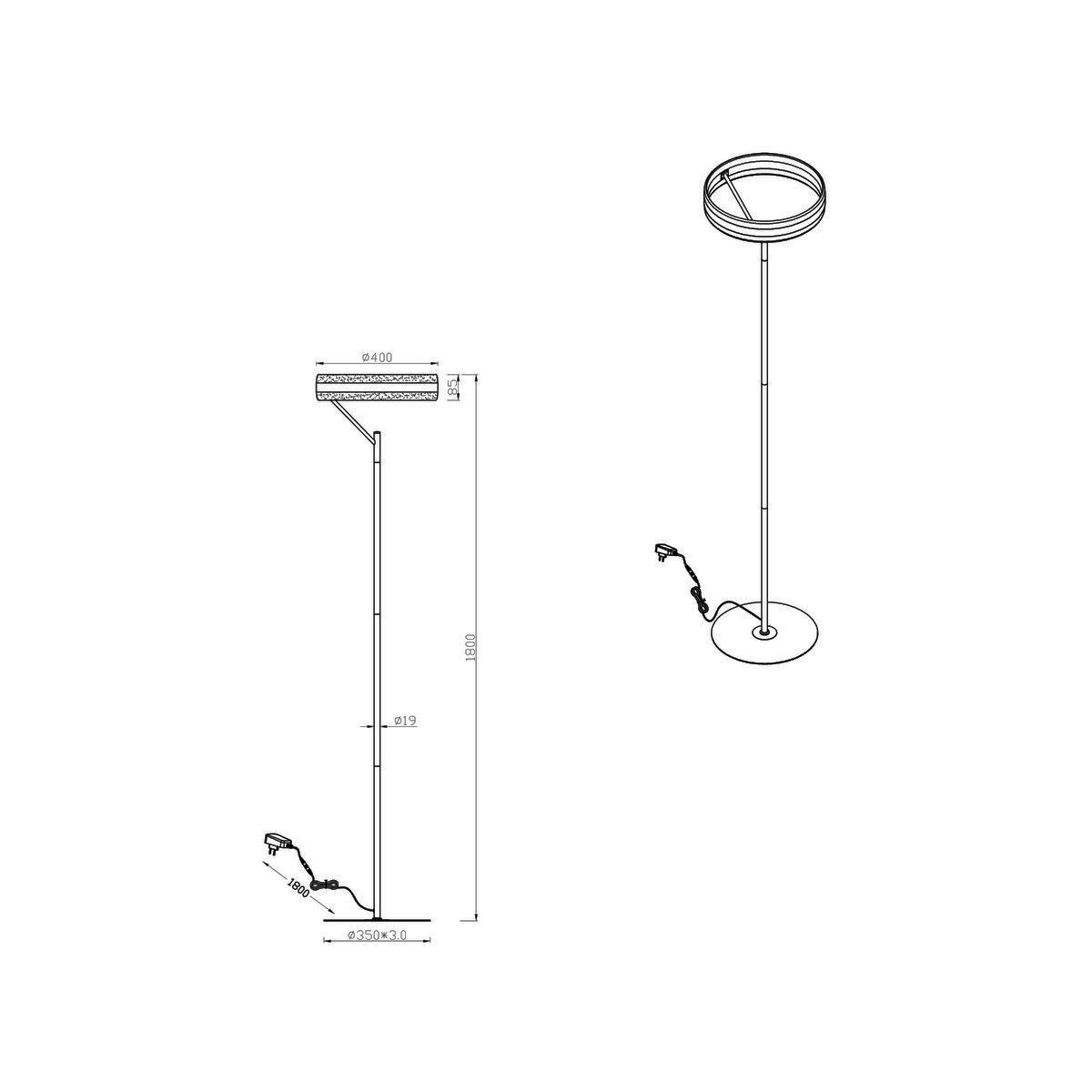 Lampade: LED Stehleuchte CCT, Dimmer, 180 cm Höhe – Nuovo (secondo la descrizione) da Kreuzlingen venduto da Smart-Light 8