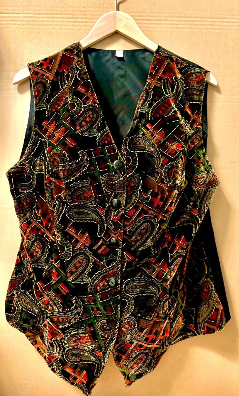 Gilet & Giacche senza maniche: Samtweste mit Paisley Muster - Grösse 42/M – Nuovo (secondo la descrizione) da Zürich venduto da Iva_Nova