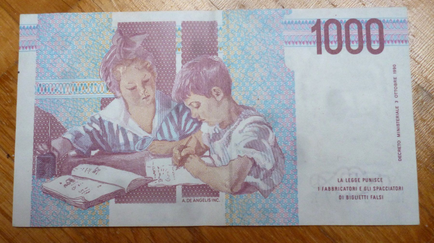 Banconote: 1000 Lire Note Italien – Usato da Langenthal venduto da Tbraunbaer 1