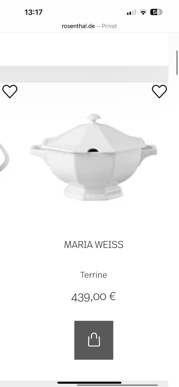 Rosenthal Schalen: Rosenthal Maria weiss Terrine / Schüssel – Gebraucht aus Meilen von Antete 8
