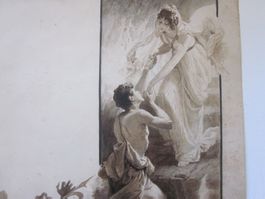 FRANZ XAVER SIMM 1853-1918  Original Sepia AQUARELL signiert