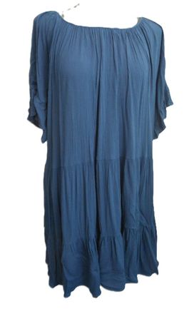 etwa  Gr. 50 52 54 weites Viskose Sommerkleid blau 4x XL