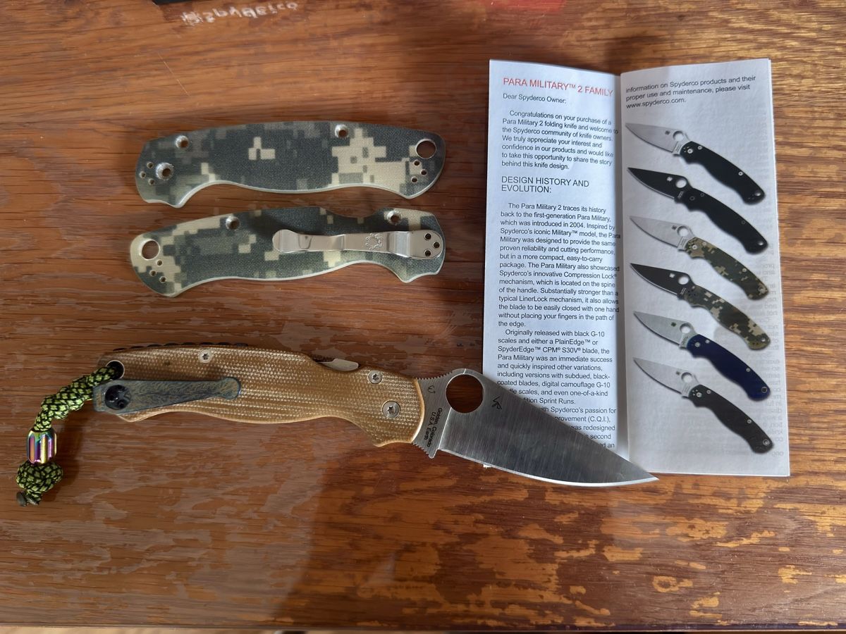 Spyderco Taschenmesser: Spyderco Paramilitary 2  – Neu (gemäss Beschreibung) aus Hittnau von Klausdieter