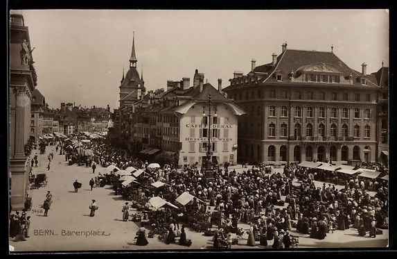 Cartoline postali: Bern, Bärenplatz mit Marktbetrieb aus d – Usato da Berlin venduto da bartko-reher
