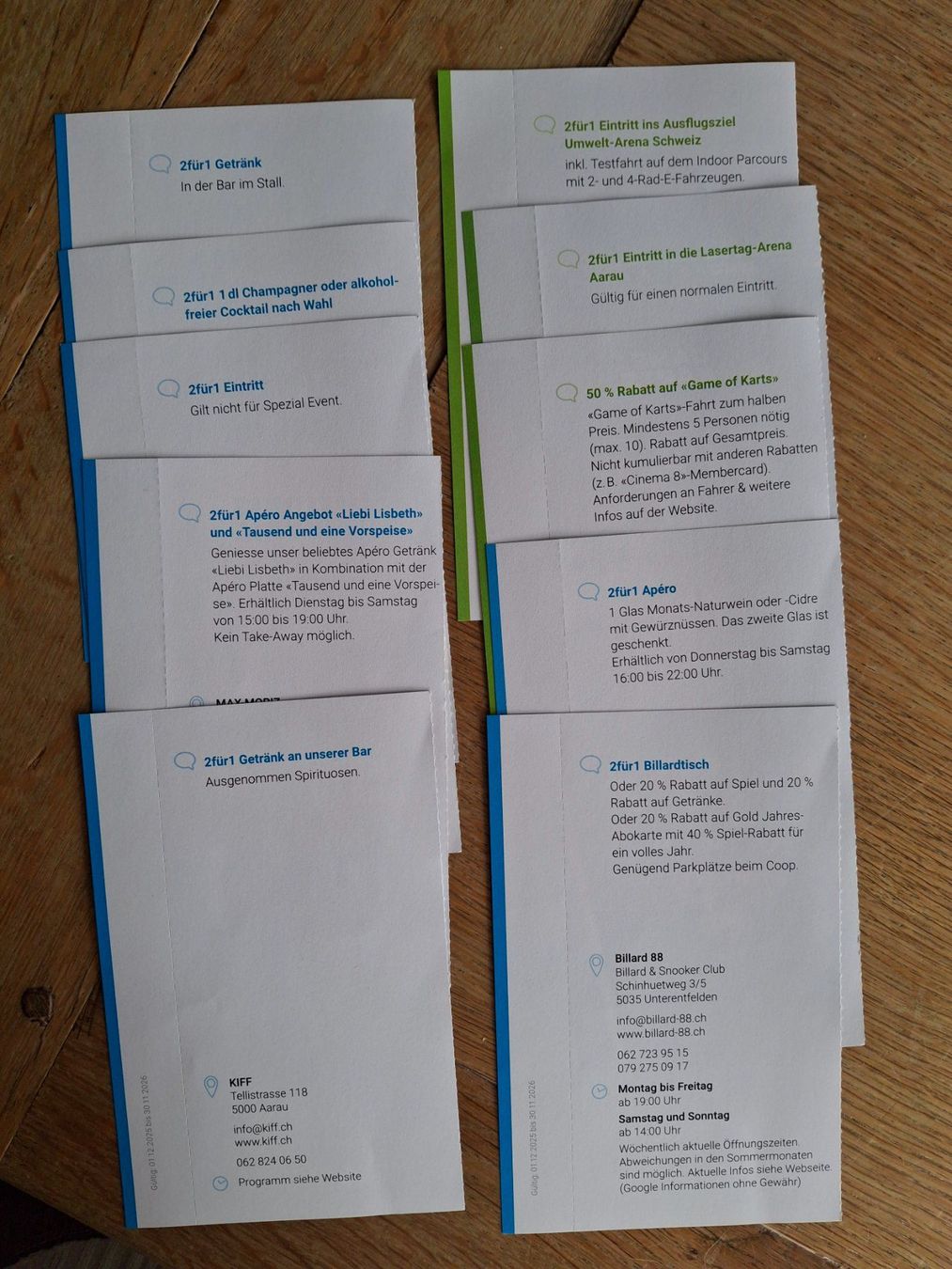 Bons: 10 Gutscheine Raum Aarau – Neuf (Voir description) à Walterswil SO par mel_5b2h 2