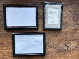 3er Set Vintage Fotorahmen, Bilderrahmen, Schwarz Holz