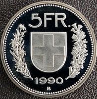 5 Franken 1990 stgl. / aus Münzsatz