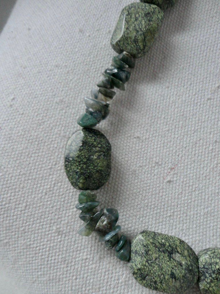 Catenine: Halskette - Serpentin, Moosachat – Nuovo (secondo la descrizione) da Biberist venduto da tl-schmuck 6
