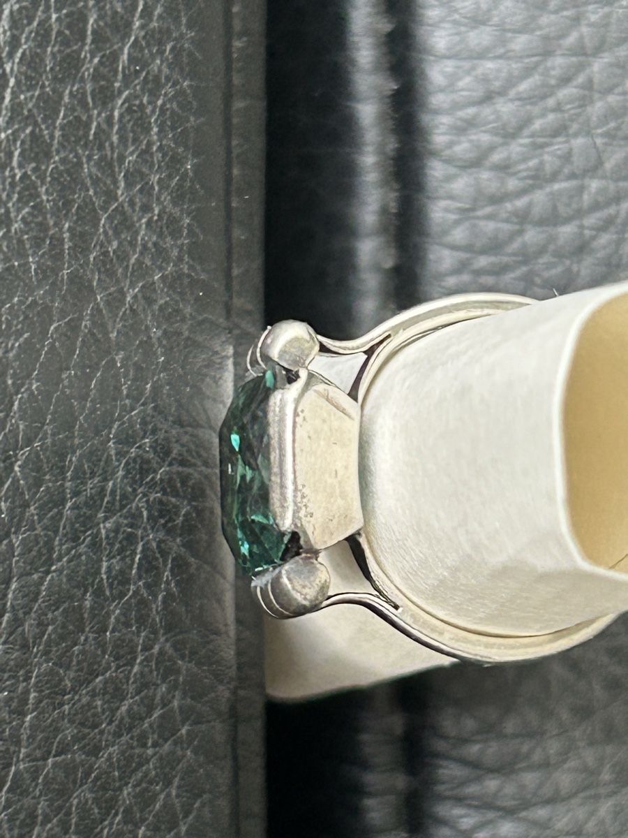 Anelli: Ring Art Deco Silber mit grünem Stein – Usato da Reinach BL venduto da meinstil 3
