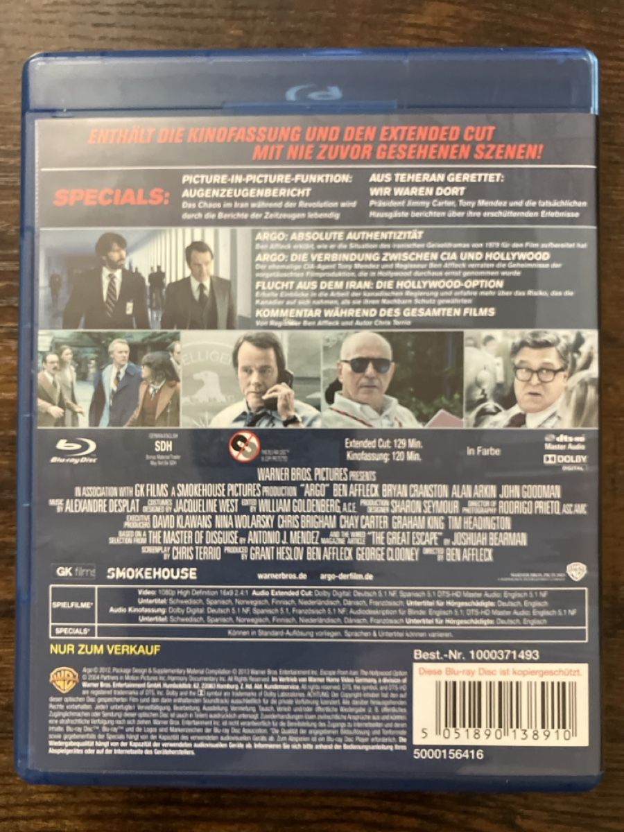 Alle DVDs: Argo BluRay – Gebraucht aus Glarus von Jhuber78 1