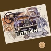Citroën Traction Avant · Plakat Illustration Technik Rarität