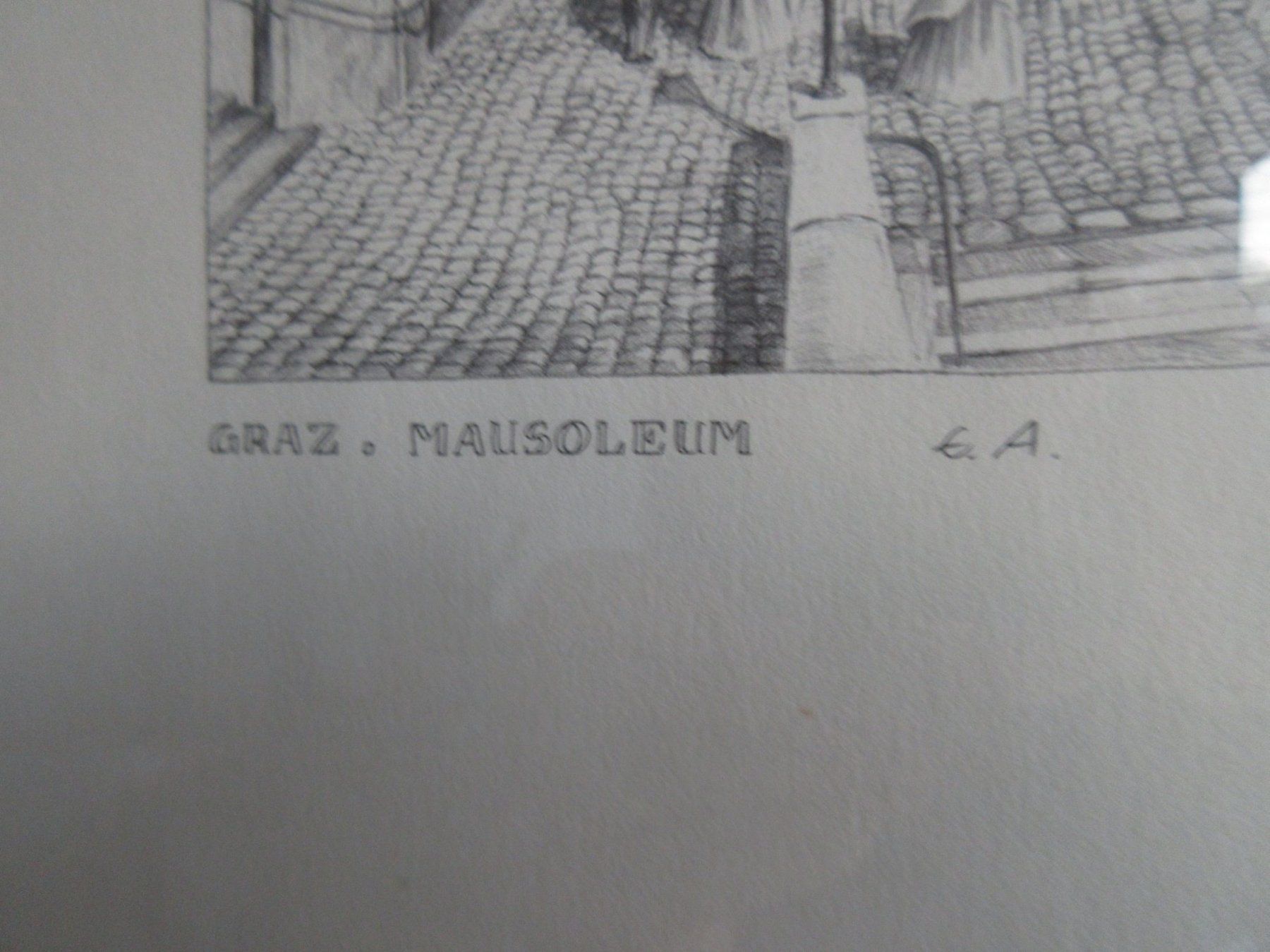 Grafica & Litografie: Graz Mausoleum, Lithografie E.A., Künstlerexemplar – Usato da Binningen venduto da mondoantico 3