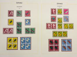 1956 + 1957 Pro Juventute Lot Serien + 4er-Blöcke Kat. 105.-