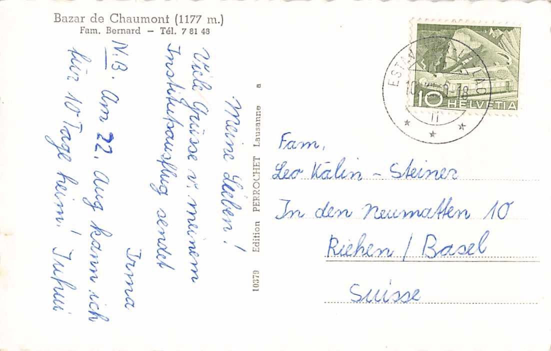 Cartoline postali: SOUVENIR de CHAUMONT NE – Usato da Winterthur venduto da SchatzchischtliWinti 1
