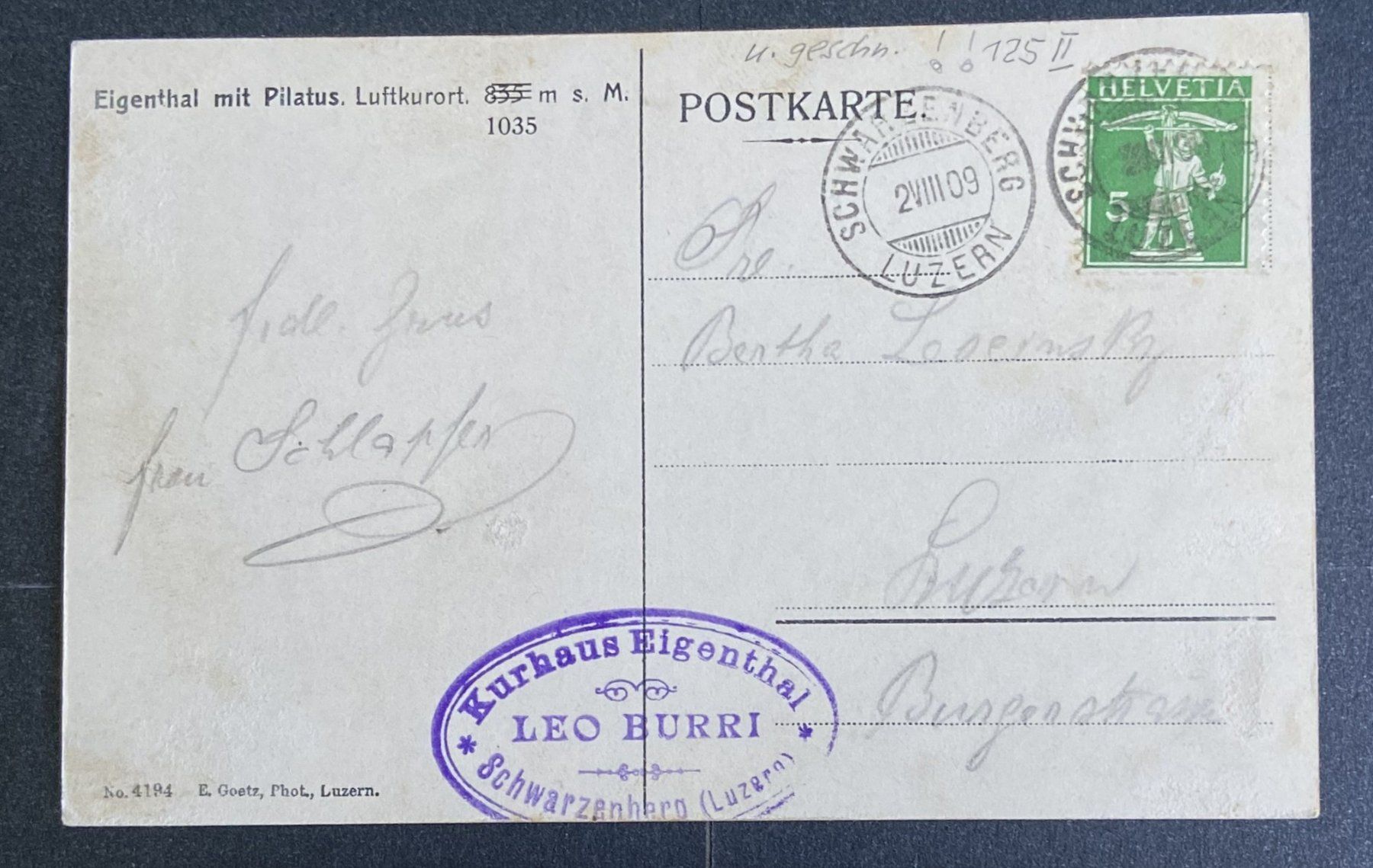 Cartoline postali: AK Eigental mit Pilatus Luftkurort – Usato da Böckten venduto da Hansi36 1