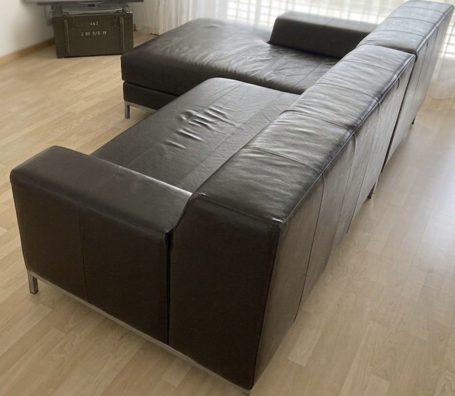 Ikea Sofas: IKEA KRAMFORS Ledersofa, braun – D'occasion à Urtenen - Schönbühl par vtr_l4nd 1