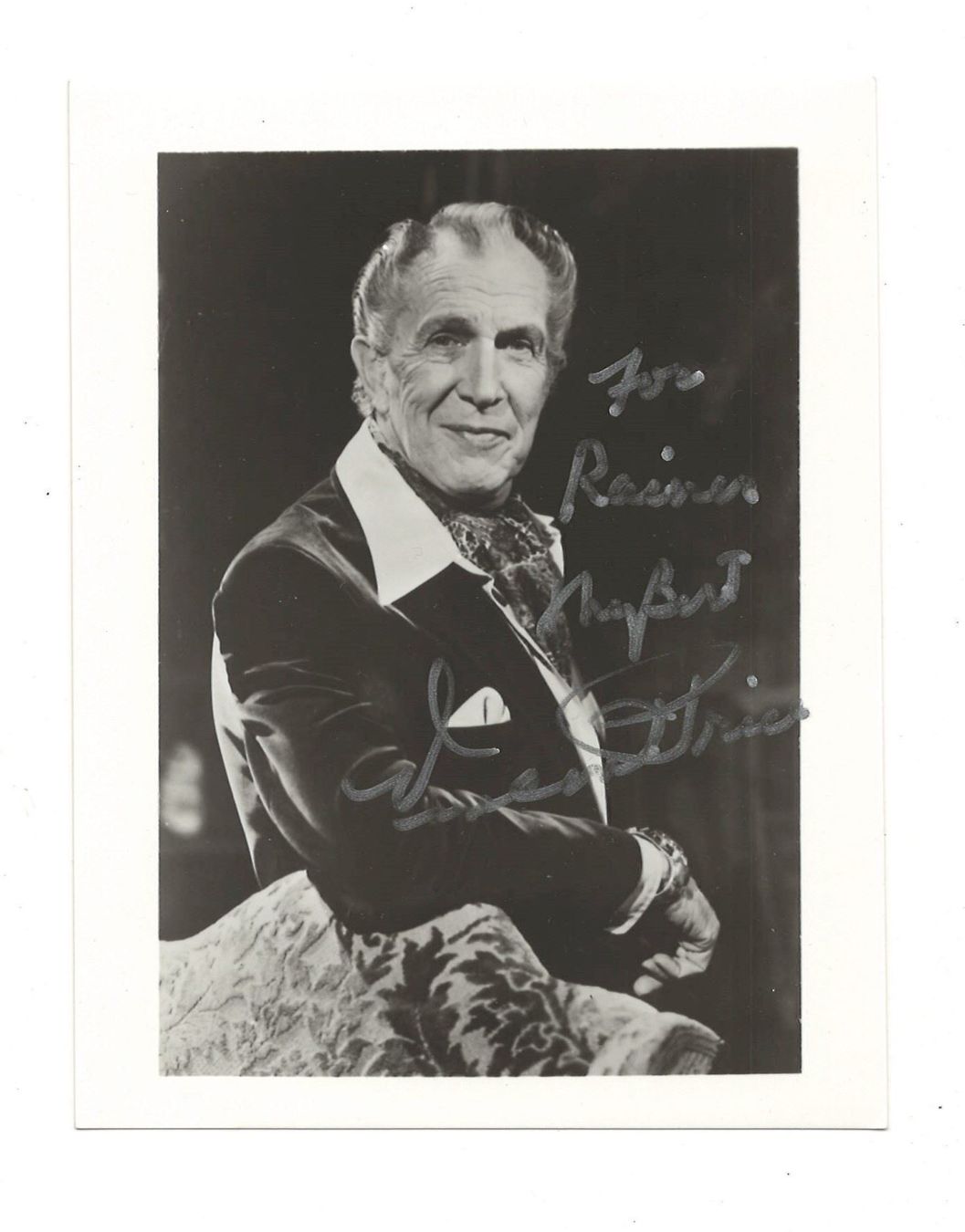 Autogramme: VINCENT PRICE  ORIGINAL AUTOGRAMM – Gebraucht aus Basel von verano1000