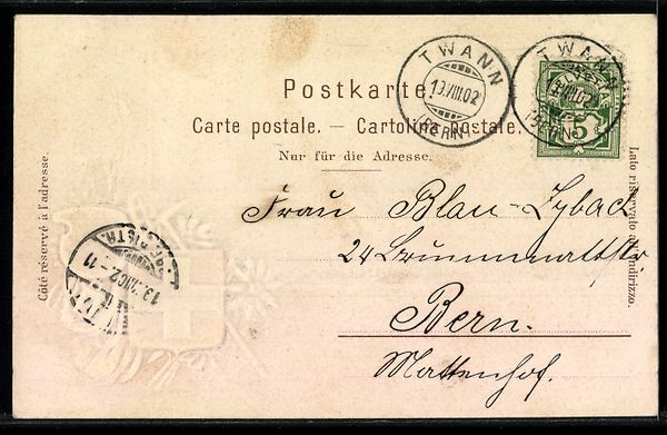Cartoline postali: Passepartout-Lithographie Douanne, Ortsa – Usato da Berlin venduto da bartko-reher 1