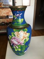 Grosse blaue Cloisonnévase