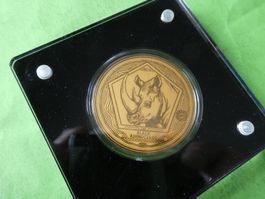 Togo 2021, 1500 Francs - 1/200 Unze Feingold 999, Rhinoceros