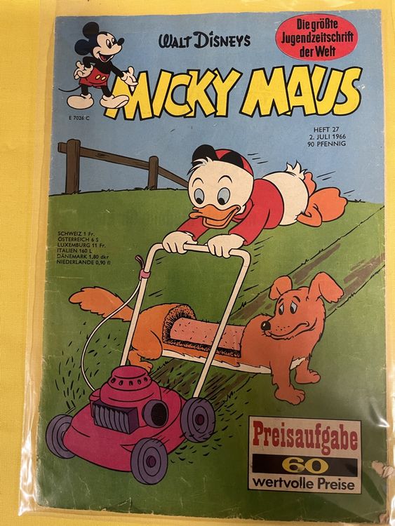 Micky Maus Heft Nr. 27, 2.Juli 1966, Top Zustand, Rarität (Gebraucht ...