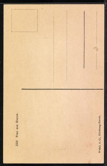Cartoline postali: AK Glarus, Junge Frau in Tracht – Usato da Berlin venduto da bartko-reher 1