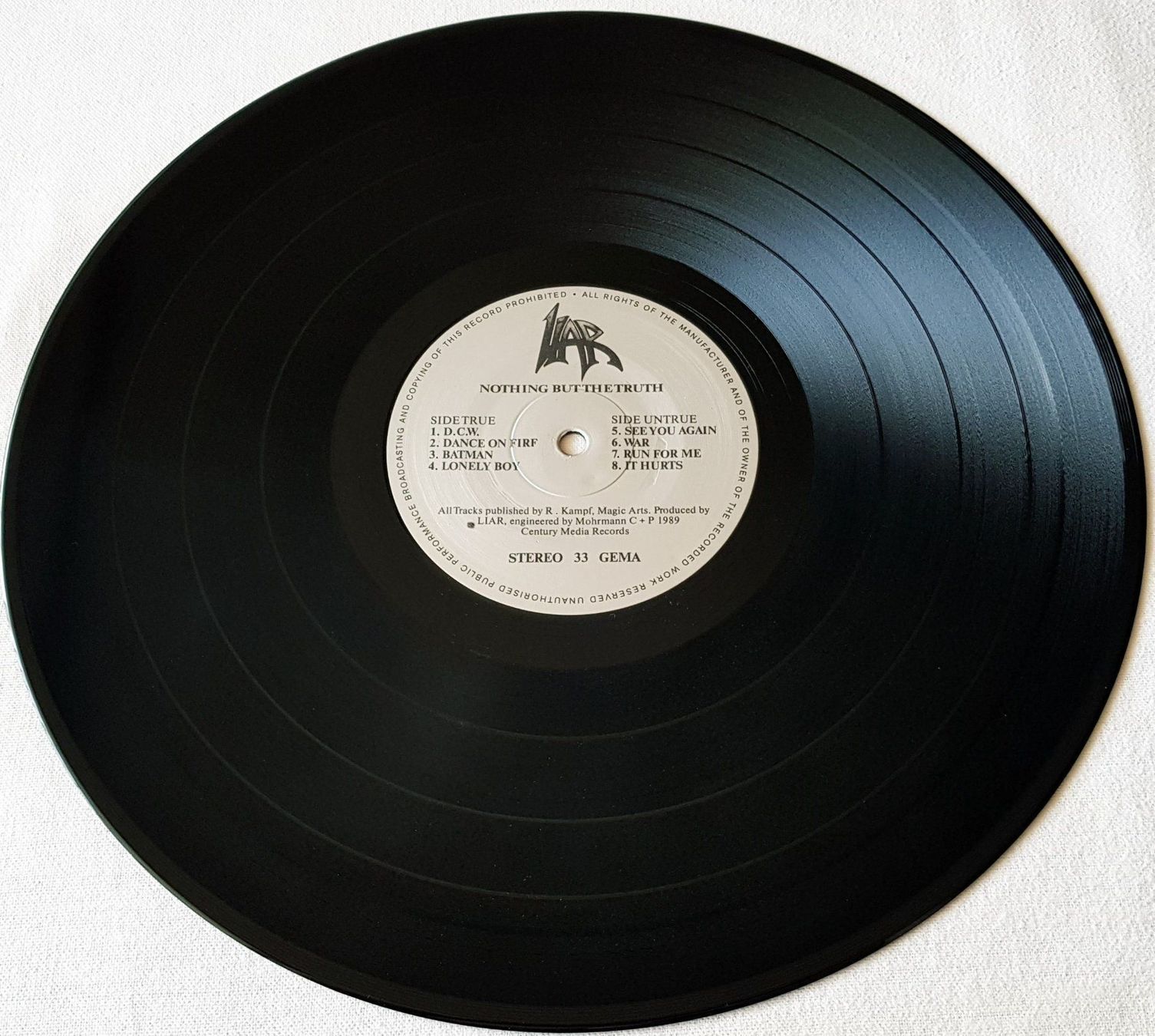 Dischi in vinile: Liar - Nothing But The Truth - LP - 1989 - First Press – Usato da Uster venduto da Zardodel 3