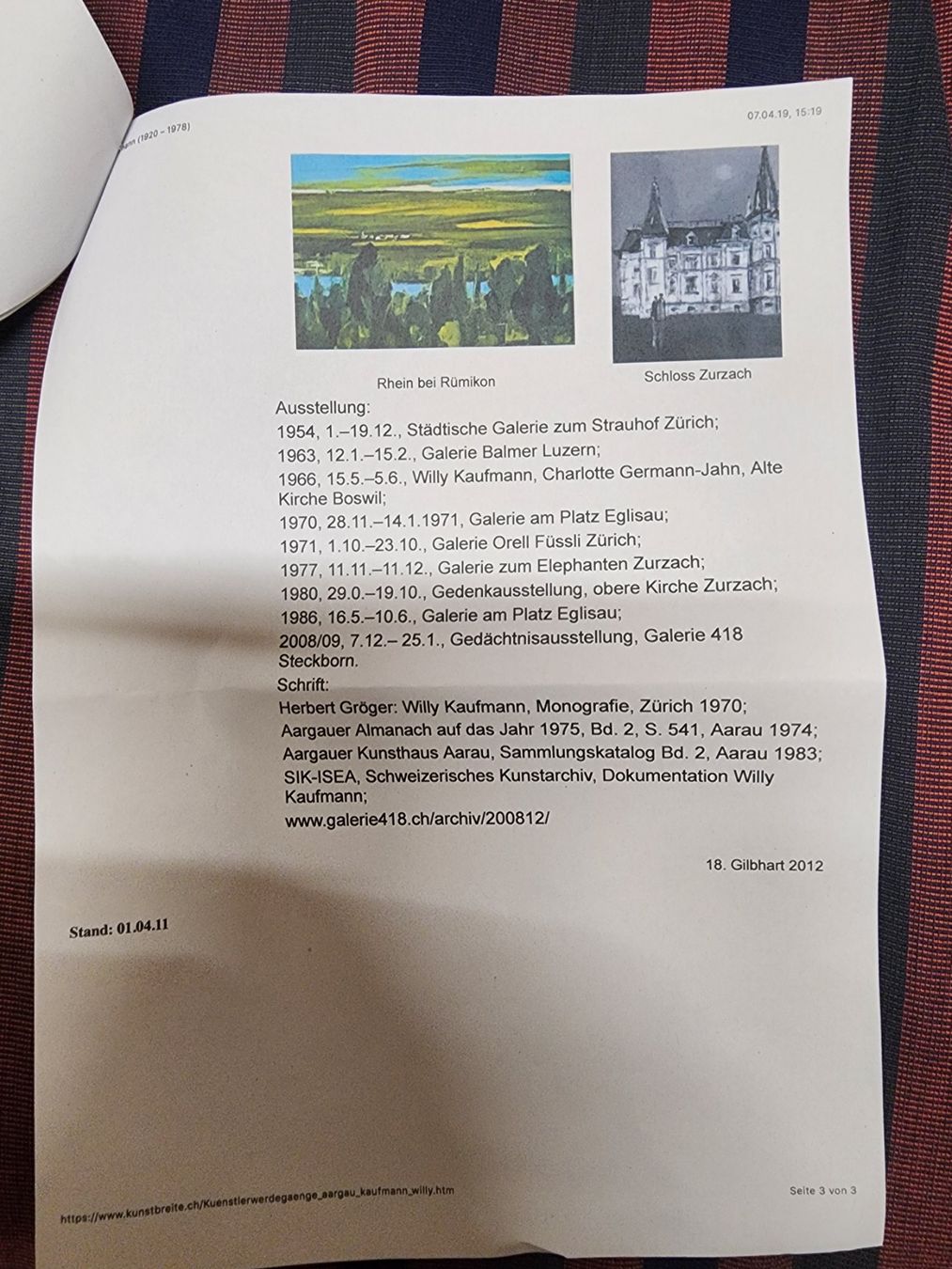 Dipinti: Gemälde Willi Kaufmann – Usato da Grabs venduto da Rusalu 6