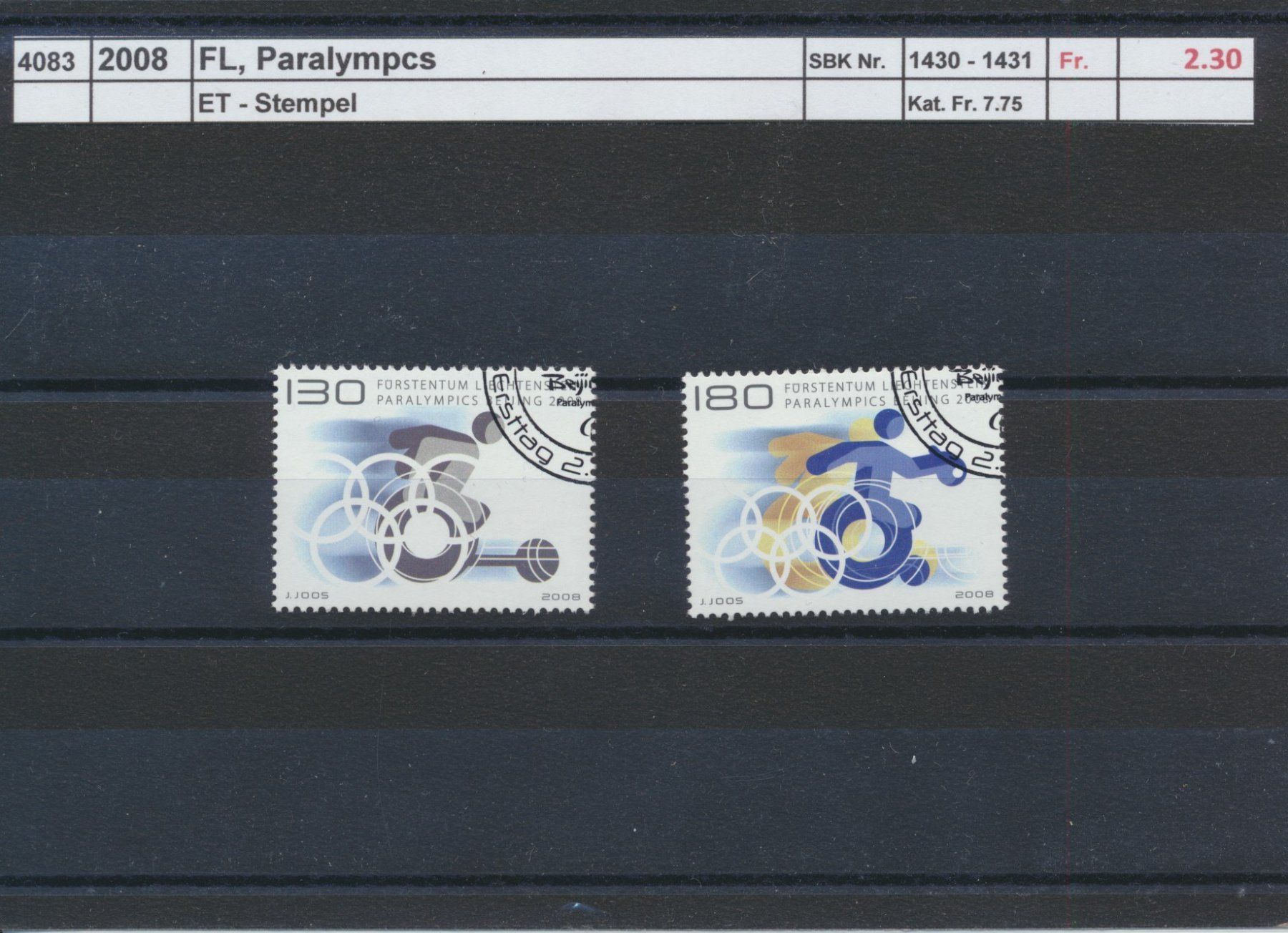 Tutti i francobolli: 2012 FL, "Paralympcs", ET - Stempel – Usato da Winterthur venduto da Zupogeru