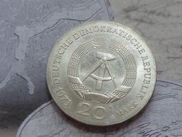 German Democratic Republic (DDR) 20 Mark 1973 August Bebel