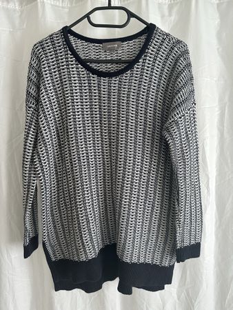 Damen Strickpullover Sussan dunkelblau weiss gemustert S