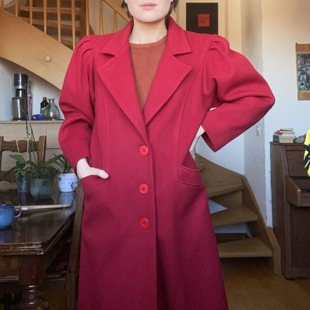 Incredible red wool vintage coat