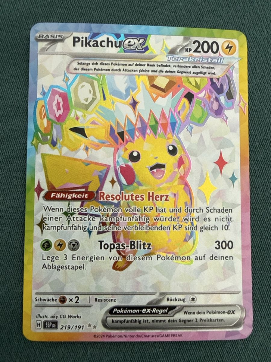 Pokémon Sammelbilder & Trading cards: Pikachu EX - Seltene Pokemon Karte - Top Zustand!219/191 ssp – Gebraucht aus Oberengstringen von sigurros