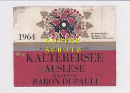 Etikette - Kalterersee Auslese 1964 /bd
