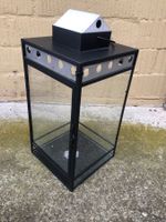 Windlicht Laterne /Garten +Türeingang / Metall schwarz +Glas