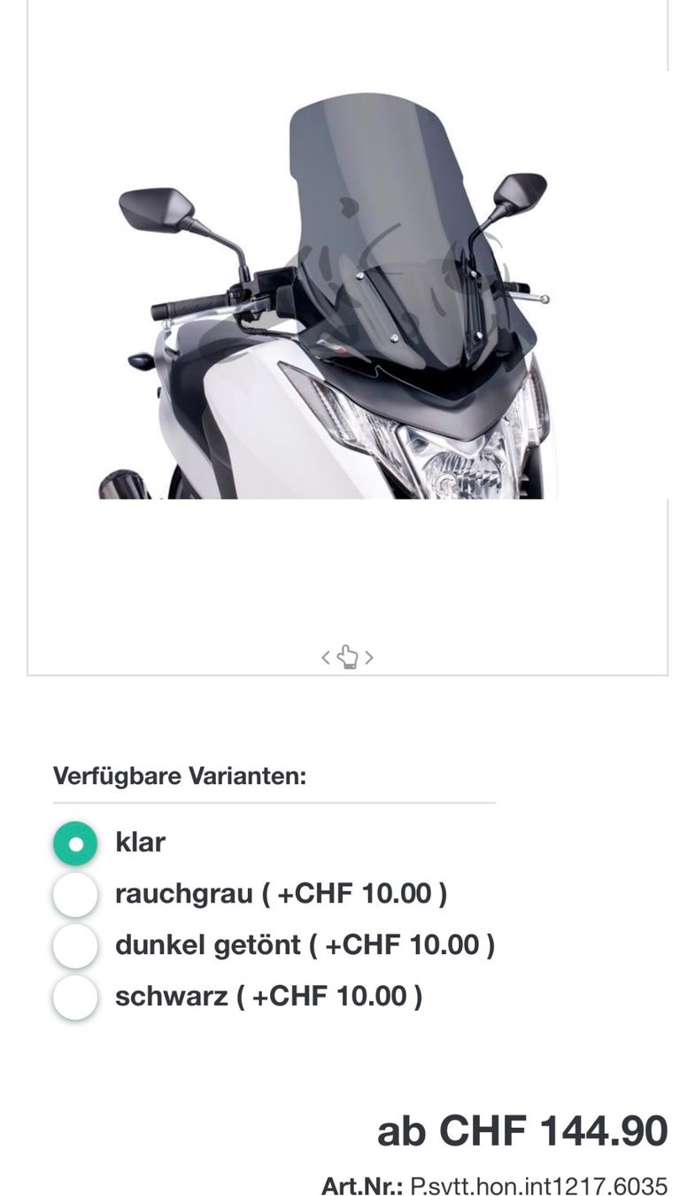 Honda Touring: Windschutzscheibe Honda NC 750 Integra – Usato da Oberengstringen venduto da Tschuege 3