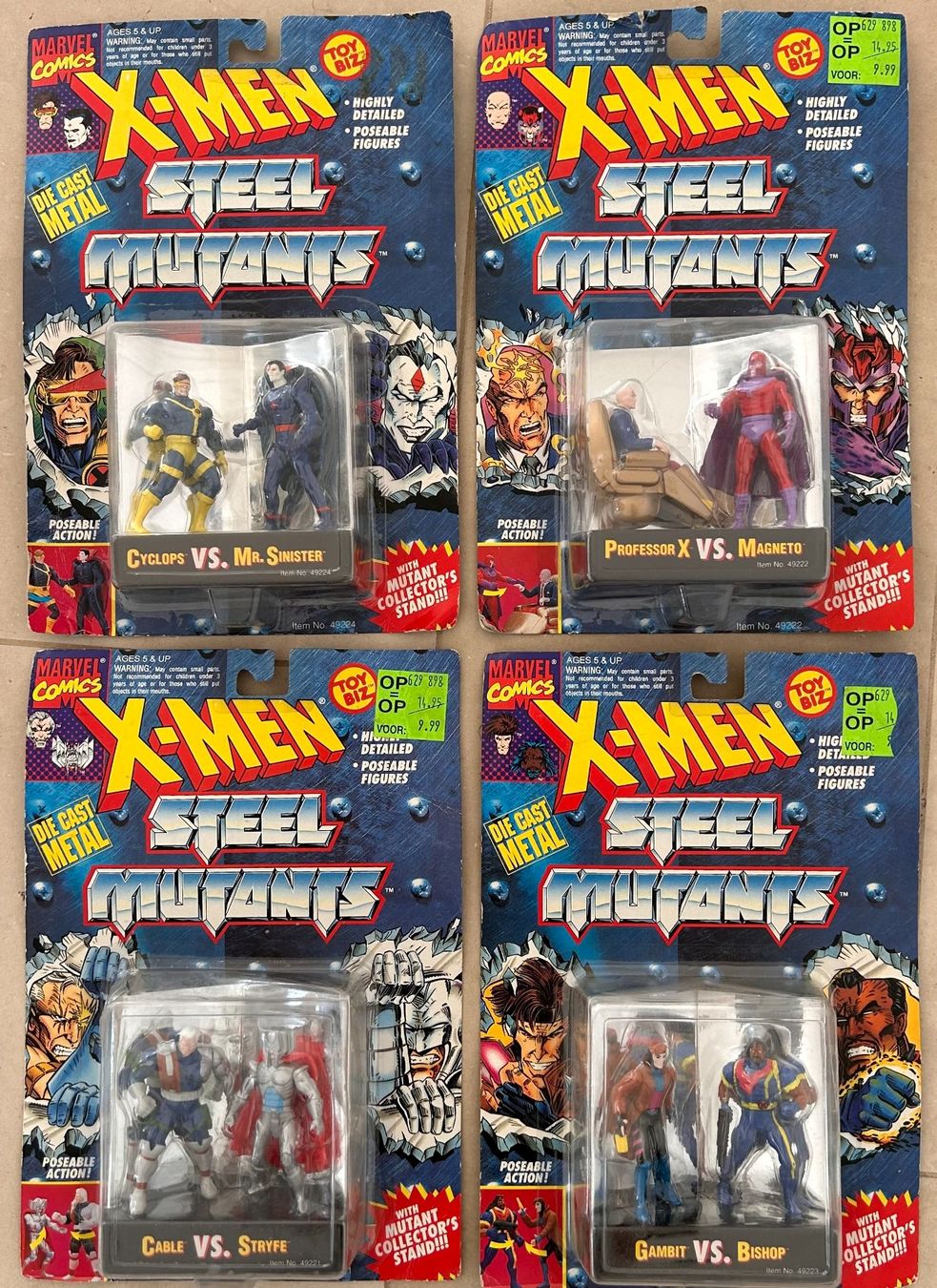 Marvel Statuette: X-MEN Steel Mutants - Marvel Comics- 1994 - set complet – Nuovo e nell'imballaggio originale da bursins venduto da silversurfer1972