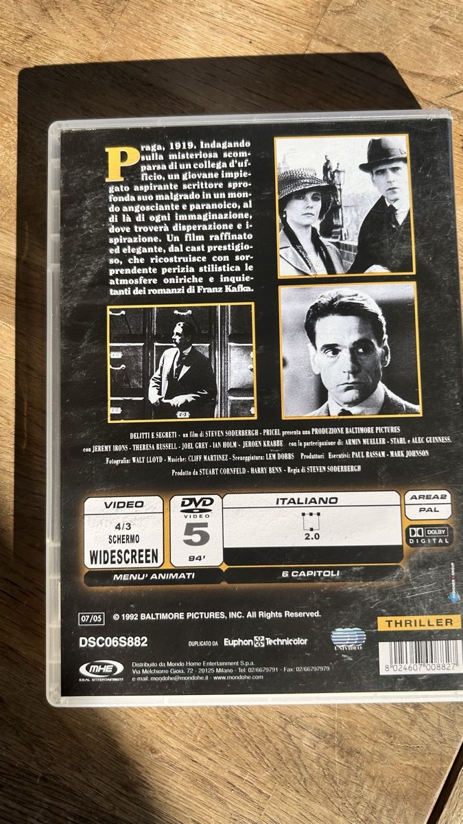 Tutti i DVDs: Kafka DVD Jeremy Irons – Usato da Lugano venduto da bad_2t9b 1