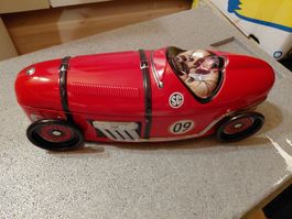 Rennauto Blechdose, Vintage Deko Rarität, Rot, Top! Neu