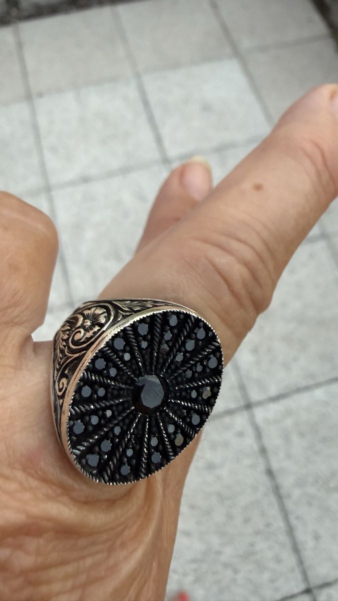Anelli: Silberring mit schwarzer Zirkonia, Grösse 60 – Nuovo e nell'imballaggio originale da Ebikon venduto da elischka 5