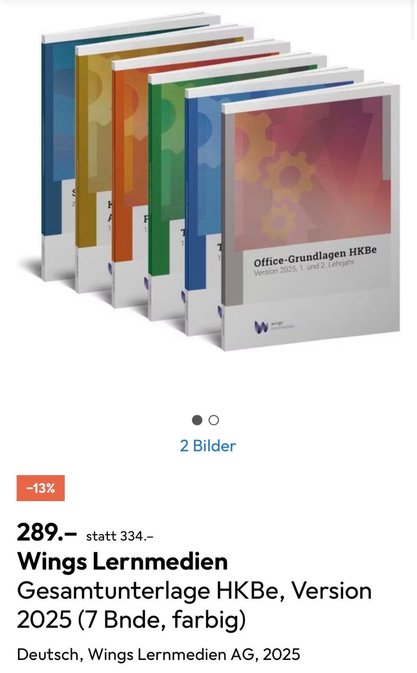 Bücher: Wings Lernmedien Gesamtunterlage HKBe – Gebraucht aus Möriken AG von moe_nzv6 1