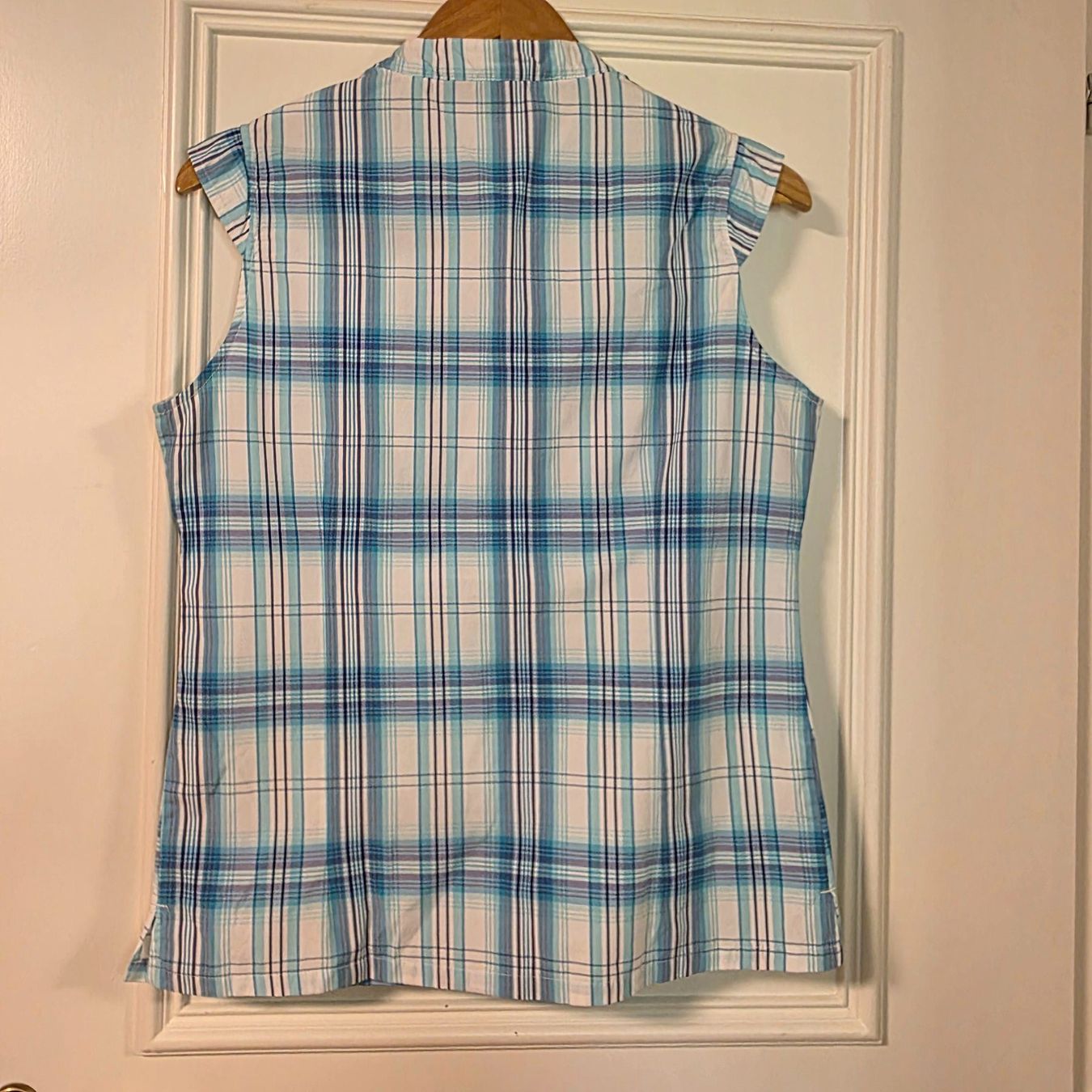 Camicette: Sommerliche Bluse von Eider, hellblau kariert, Gr. 38 – Usato da Wald ZH venduto da CapLux 5
