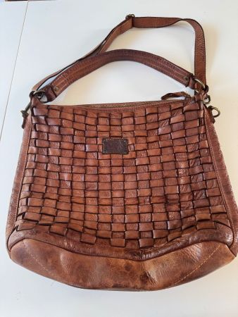 Cognac Bayside Ledertasche Umhängetasche Top Zustand