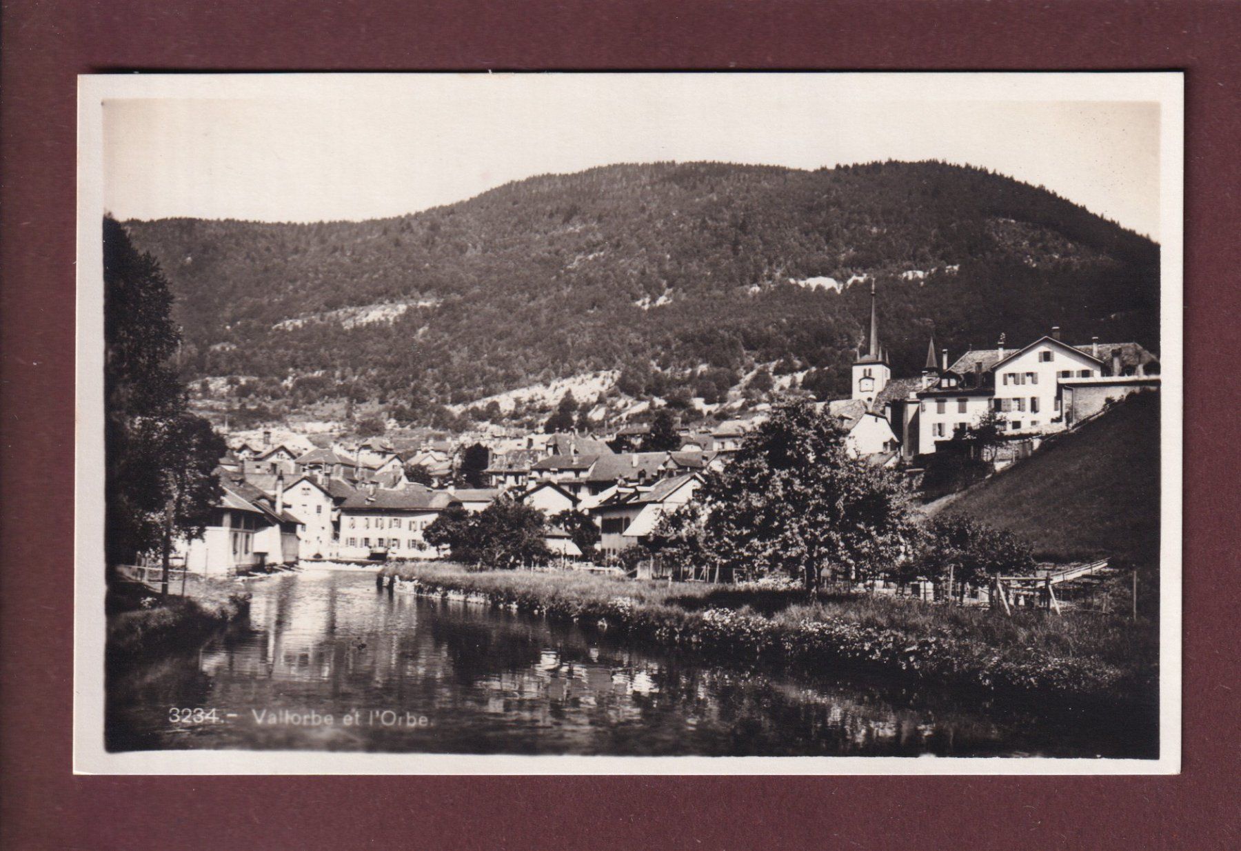 Ansichtskarten: VALLORBE depuis l'Orbe – Gebraucht aus Pully von nicecards
