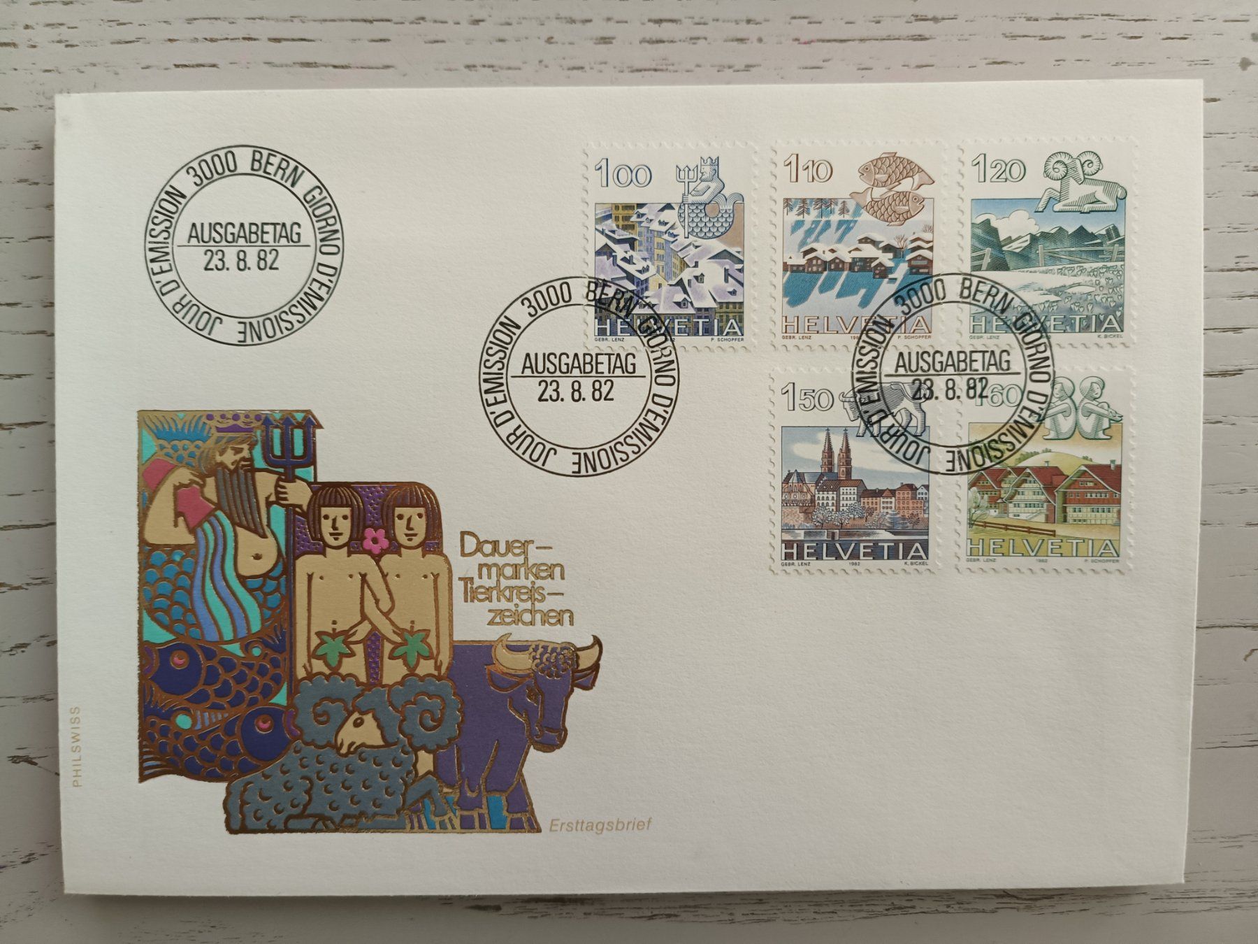 Tutti i francobolli: 1982 FDC Sternzeichen – Usato da Dübendorf venduto da goeggi79