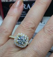 Bague argent avec diamant de moissanite de 1 ct certifié GRA