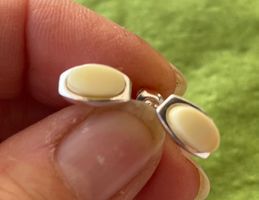 Ohrrstecker- Milchiger Bernstein in Silber