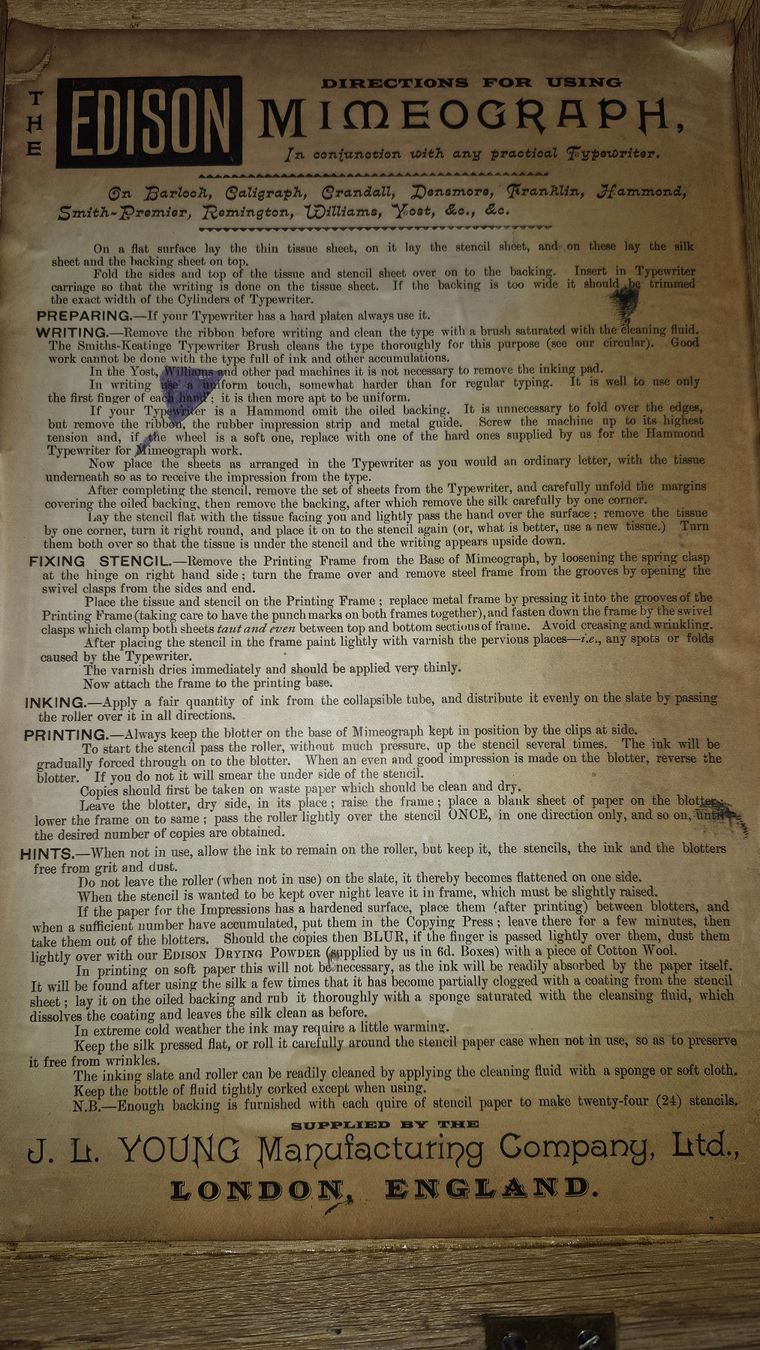 Stampanti: Altes Druckgerät EDISON Mimeograph – Usato da Trimmis venduto da Florianschlumpf 5