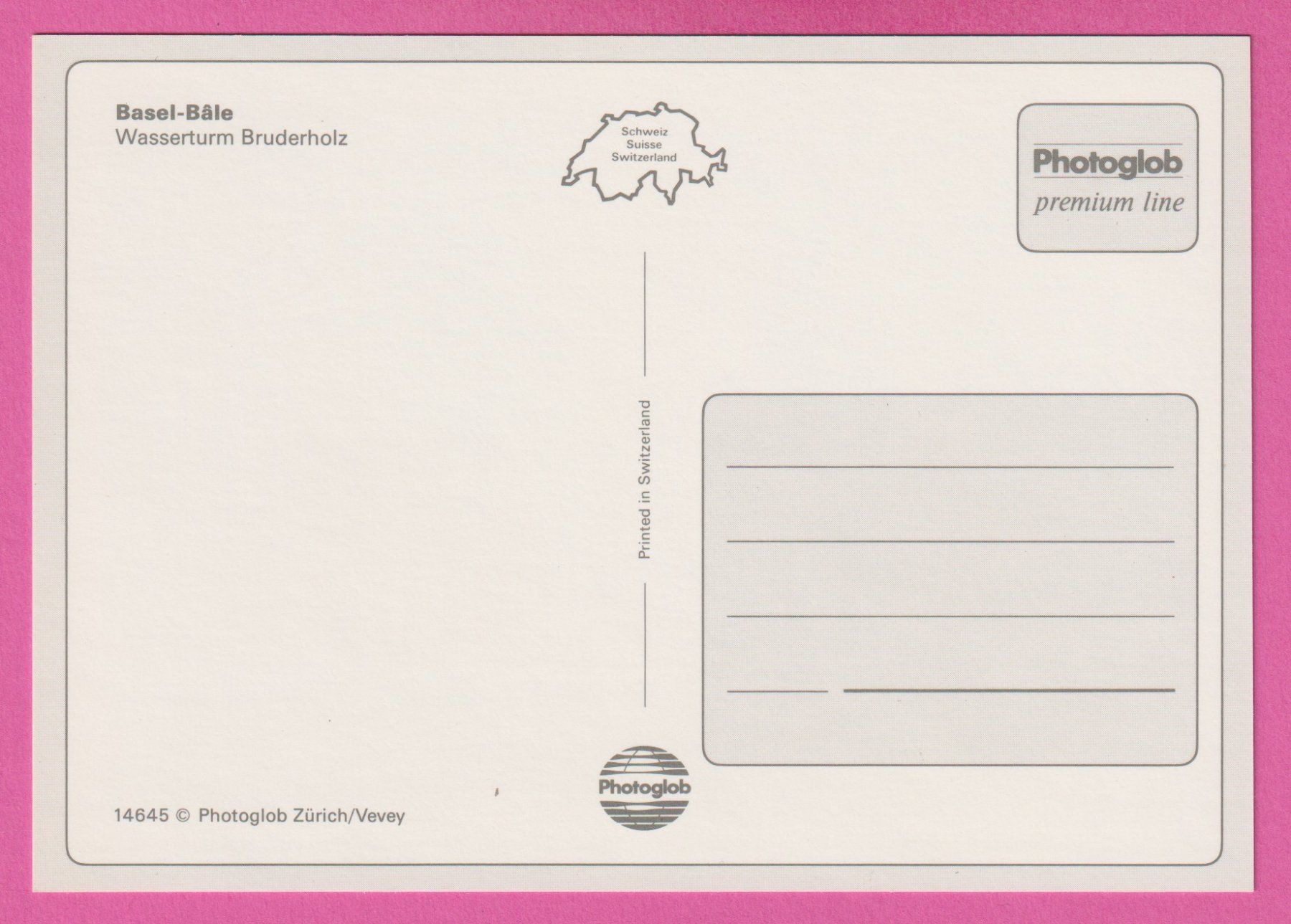 Cartoline postali: Basel Wasserturm Bruderholz – Usato da Einsiedeln venduto da dillie 1
